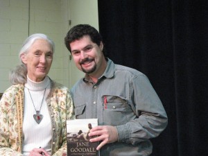 Michael Shapiro with world's leading expert on chimpanzees Jane Goodall